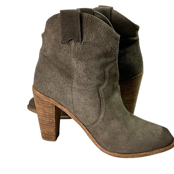 Joie Booties Womens 9.5 Monte Leather Suede Western Lined Heel Cowgirl - Picture 6 of 12